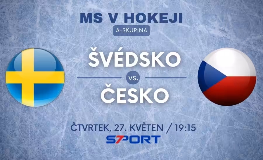 MS v hokeji 2021 Česko - Švédsko živě: livestream zdarma