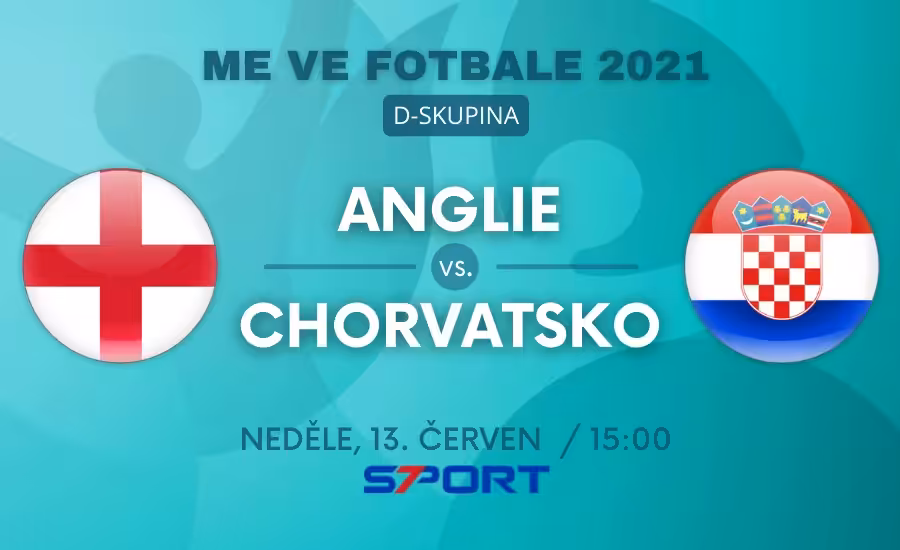 Anglie - Chorvatsko live EURO 2021 zápas skupiny D dnes