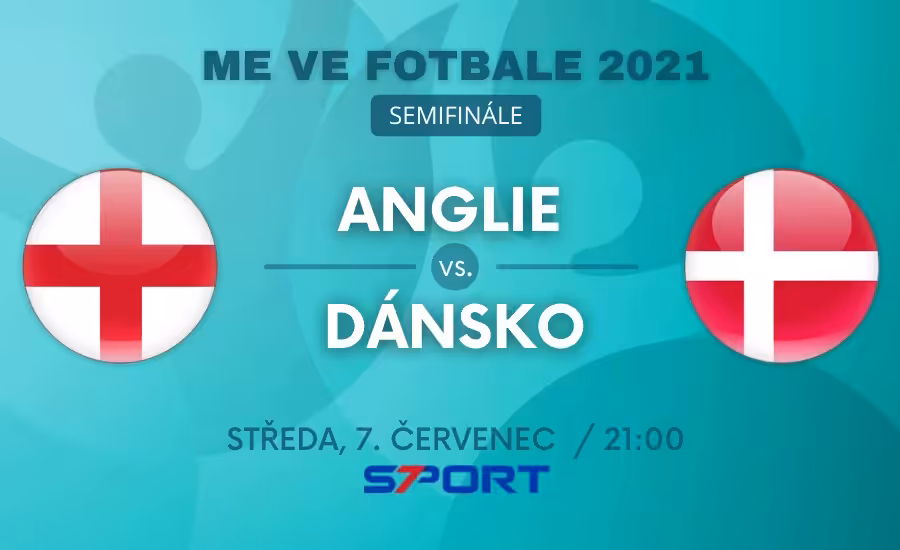 Anglie - Dánsko live EURO 2021 zápas semifinále dnes