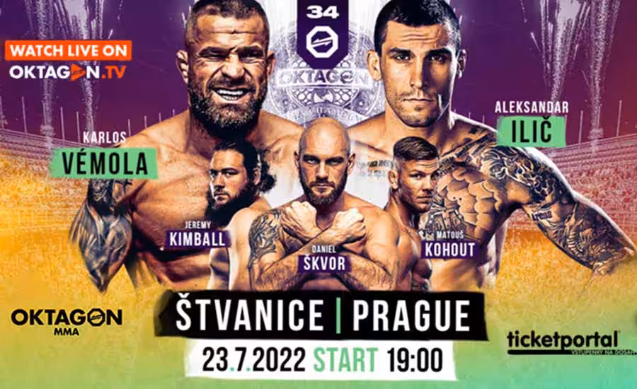 Oktagon 34 Štvanice (23.7. 2022) – program, karta, výsledky, VIDEO z váženia. Sledujte Oktagon tiskovou konferenci! 1 Oktagon 34 Vémola vs Ilič