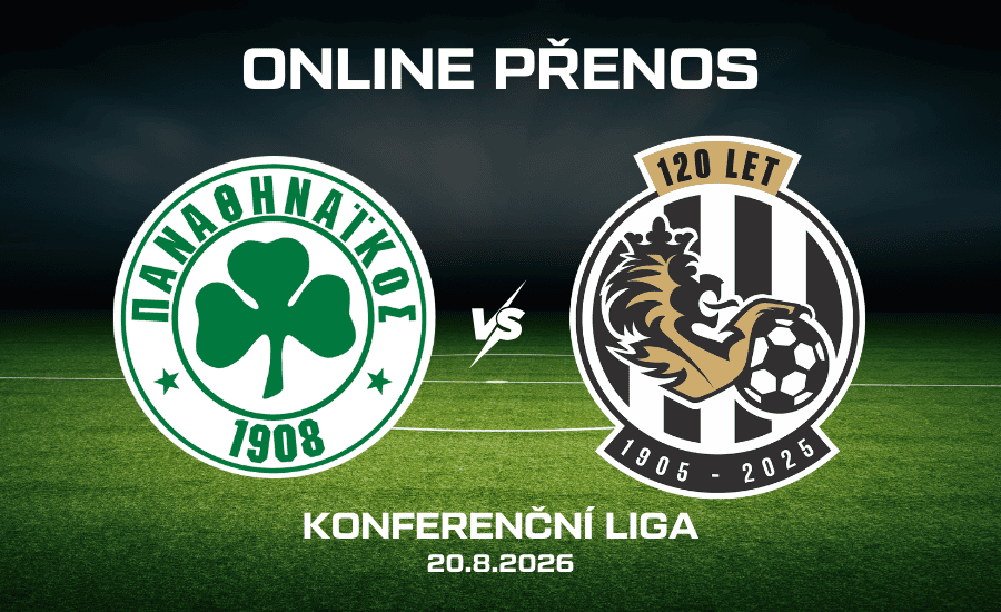 Panathinaikos - Hradec ONLINE |20.8.| 4. předkolo Konferenční ligy živě (play-off) 1 Panathinaikos - Hradec online Konferenční liga (play-off) 20. 8. 2026