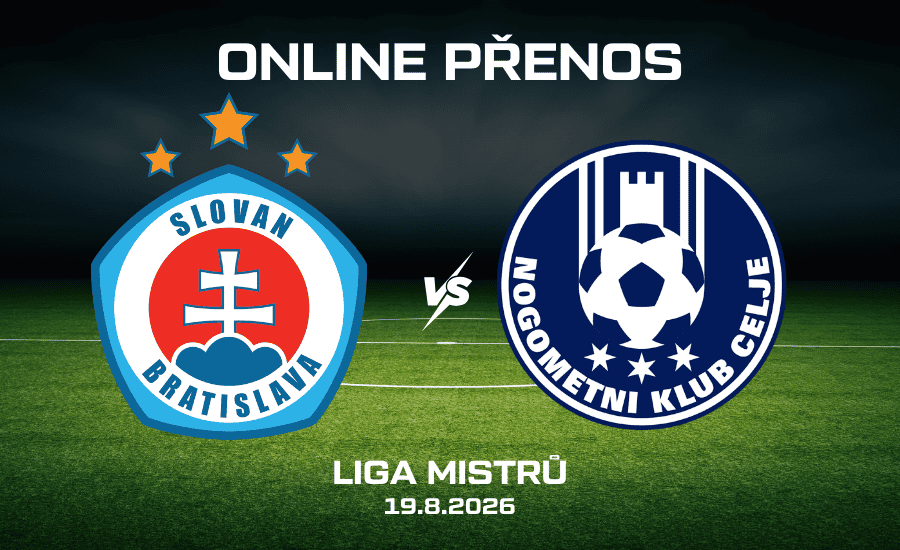ONLINE: Slovan Bratislava - Celje Liga mistrů play-off 19. 8. 2026