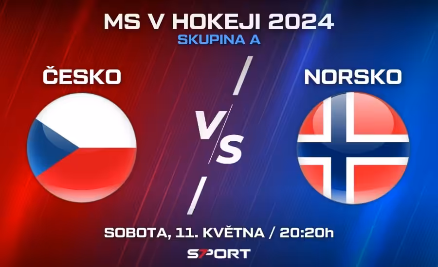 Česko - Norsko na MS v hokeji 2024