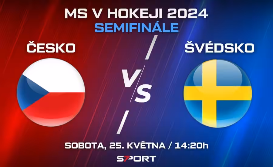 Česko - Švédsko semifinále MS v hokeji - sestavy, live přenos, kurzy 1 Česko - Švédsko semifinále MS v hokeji 2024