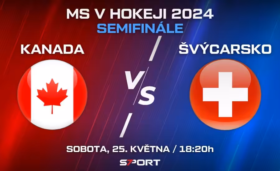 Kanada - Švýcarsko semifinále MS v hokeji 2024 - sestavy, kurzy, live přenos 1 Kanada - Švýcarsko semifinále MS v hokeji 2024