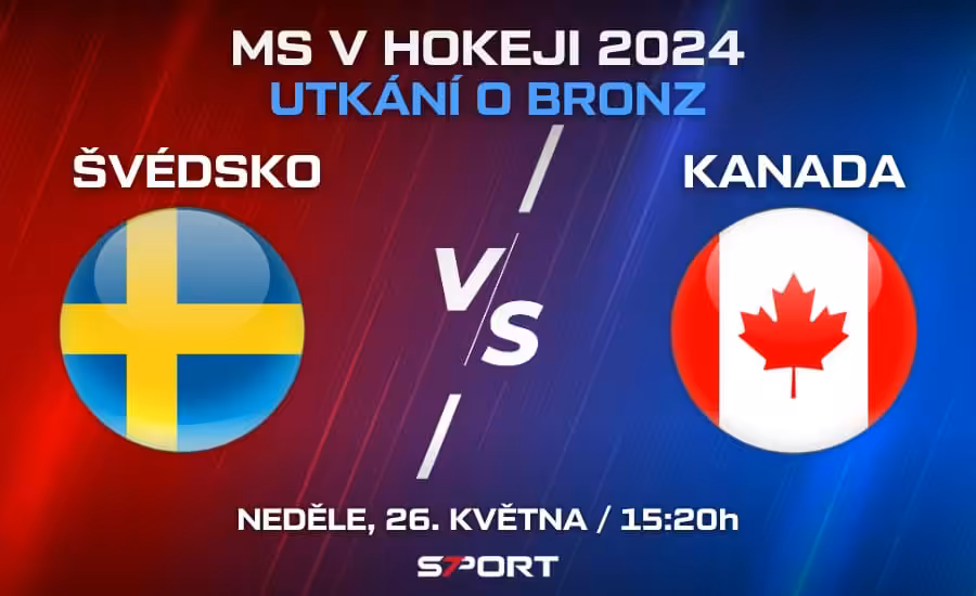 Švédsko - Kanada zápas o bronz MS v hokeji 2024