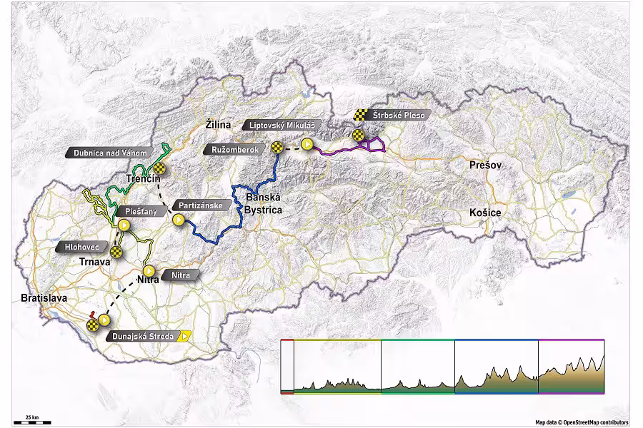Okolo Slovenska 2024 - trasa, etapy, výsledky, live přenos 2 Okolo Slovenska 2024 mapa