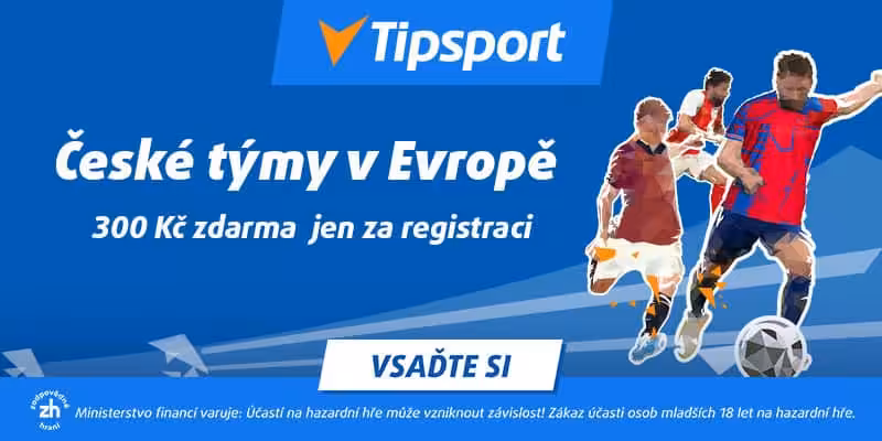České týmy v Evropě s bonusem zdarma od Tipsportu