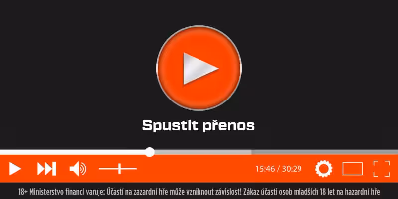 Oranžový live stream banner