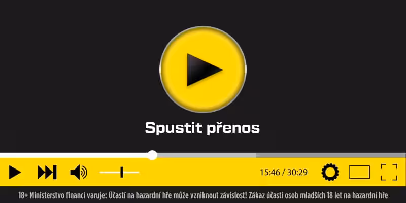 Fortuna TV live – recenze, podmínky, návod, program 3 Žlutý live stream banner