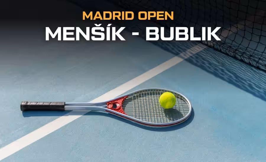 Menšík - Bublik |29.4.| Madrid Open 2025, live stream zdarma, srovnání, bilance, kurzy 1 Menšík - Bublik