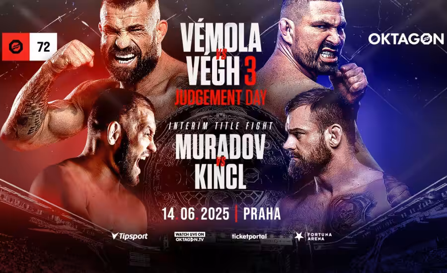 Oktagon 72 Eden |14.6.| – livestream zdarma, program, karta, výsledky 1 Oktagon 72: Vémola vs. Végh 3