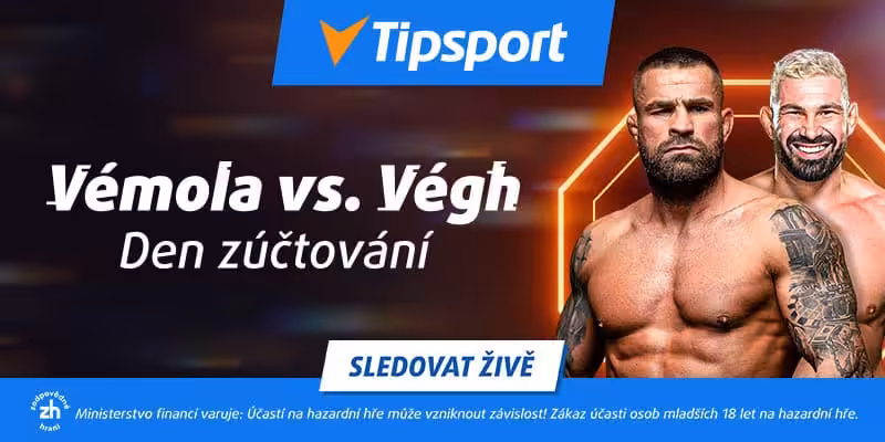 Oktagon 72 Eden |14.6.| – livestream zdarma, program, karta, výsledky 3 Vémola - Végh 3 live stream na TV Tipsport