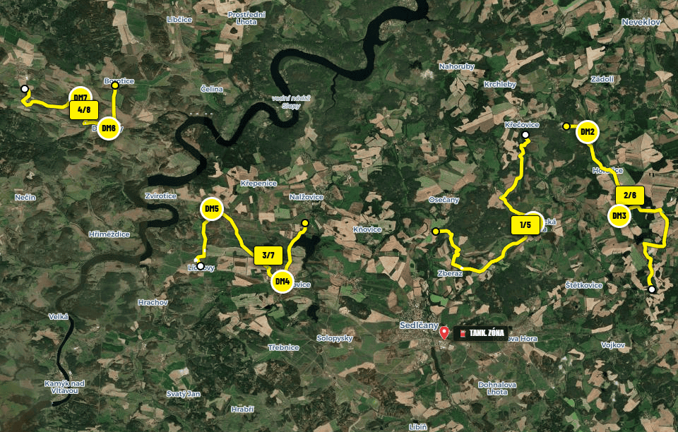 Rally Příbram 2026: program, mapa, výsledky, kde sledovat 2 Mapa Rally Příbram 2026