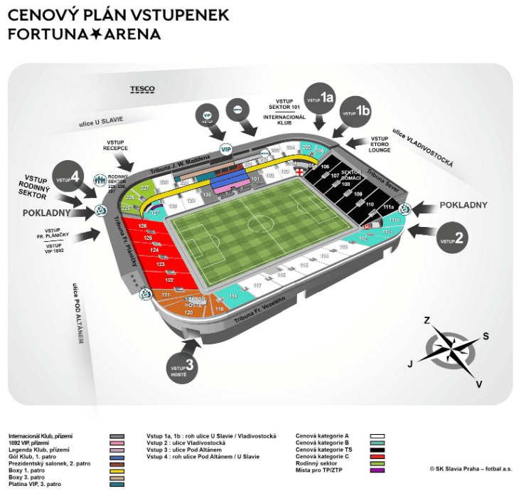 Slavia v Lize mistrů 2026/27: program, zápasy, vstupenky, výsledky, tabulka a kde sledovat 2 Cenový plán vstupenek Slavia Praha