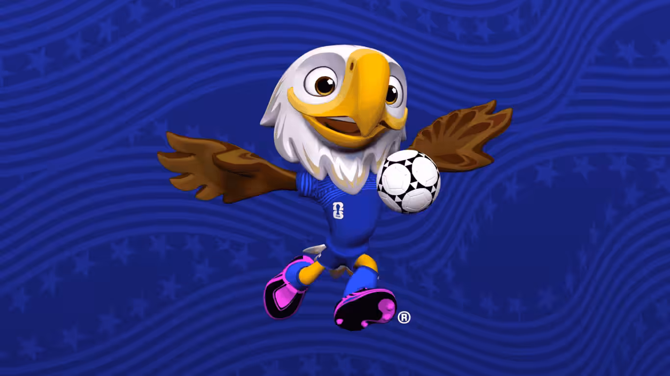 Maskoti na MS ve fotbale 2026 orel Clutch