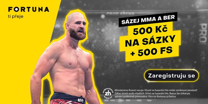 Kde sledovat zápas Procházka - Ulberg na UFC 327: live stream zdarma 5 Fortuna MMA bonus 500 Kč + 500 FS