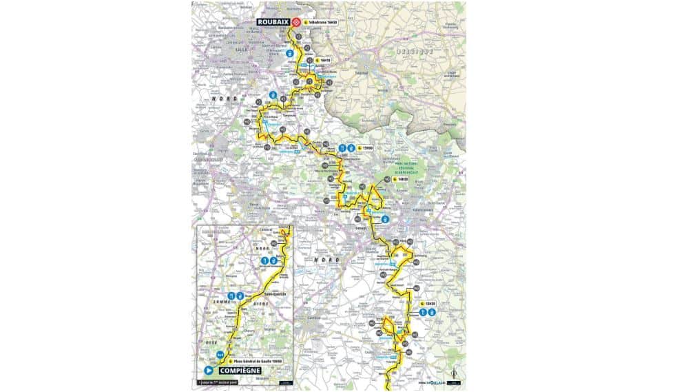 Paříž Roubaix 2026 cyklistika – výsledky, trasa, Češi, live stream zdarma 3 Paříž-Roubaix 2026 mapa