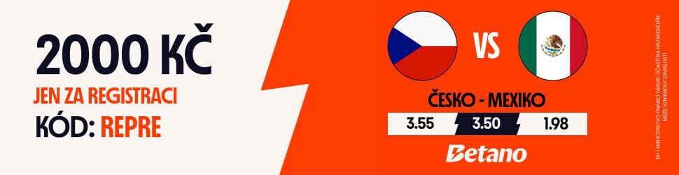 SESTŘIH: Česko - Mexiko 0:3 |25.6.| MS ve fotbale 2026 (skupina A) 3 Česko - Mexiko s bonusem 2000 Kč od Betano