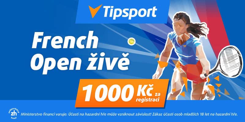 Kde sledovat Roland Garros živě – livestreamy zdarma, TV přenosy, online 3 French Open s bonusem 1000 Kč od Tipsportu