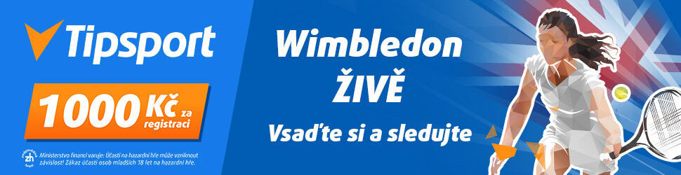 Wimbledon 2026 – program, pavouk, Češi, výsledky, live přenosy 2 Sledujte Wimbledon a berte bonus 1000 Kč od Tipsportu