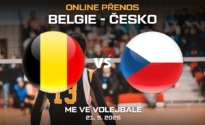 Kde sledovat Belgie - Česko živě 21.9. 2026 ME ve volejbale