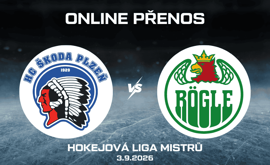 Plzeň - Rögle online v 1. kole hokejové Ligy mistrů 3.9. 2026