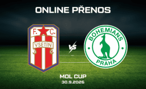 Vsetín - Bohemians ONLINE ve 3. kole MOL Cupu 30. 9. 2026